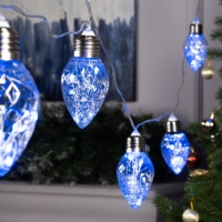 Гирлянда &laquo;Нить&raquo; 3 м с насадками &laquo;Лампочки шишки&raquo;, IP20, прозрачная нить, 80 LED, свечение синее, 8 режимов, 220 В