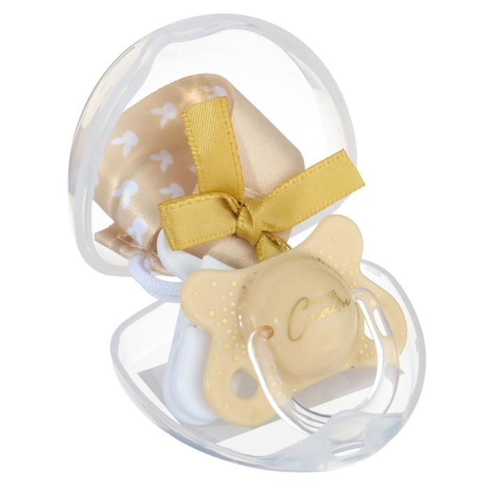 Подарочный набор новогодний: соска-пустышка ортодонт., +6 мес., и держатель на ленте «Наше счастье», подарочная упаковка Подарочный набор новогодний: соска-пустышка ортодонт., +6 мес., и держатель на ленте «Наше счастье», подарочная упаковка