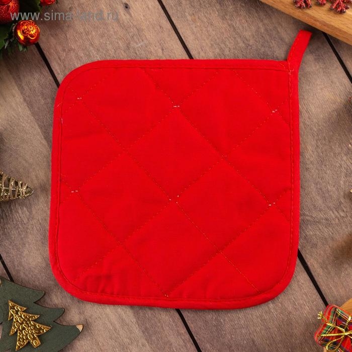 Прихватка "Christmas red flowers" 19х19см, саржа, 100% х/л,ватин 250г/м2