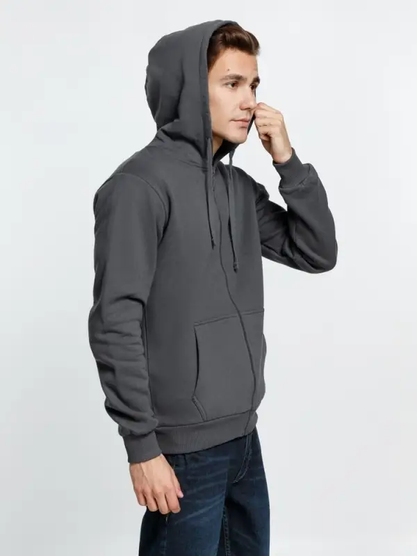 Толстовка на молнии с капюшоном Siverga Heavy 2.0, темно-серая (графит), размер 4XL