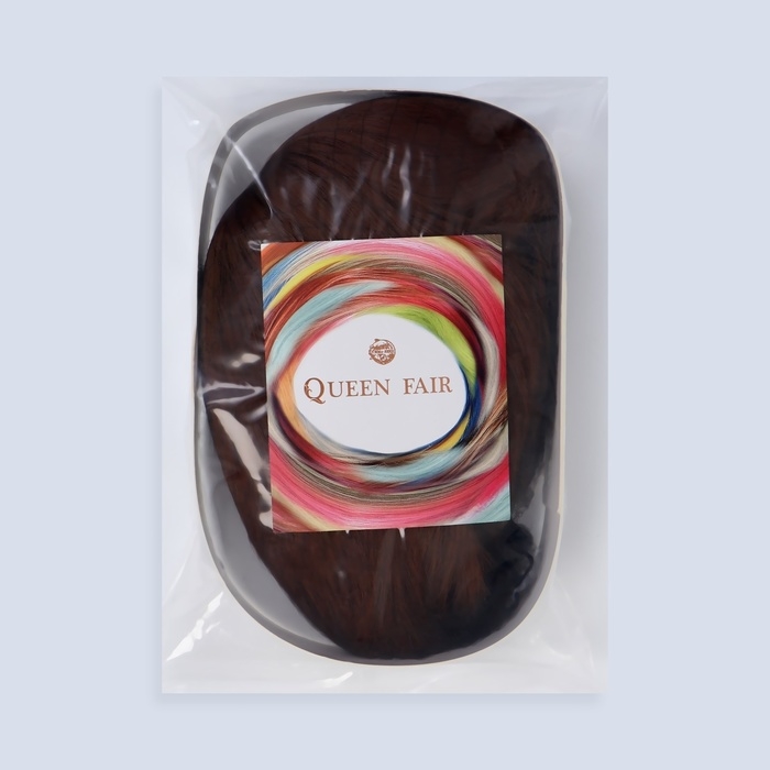 Парик искусственный, с чёлкой, каре, имитация кожи, 16 см, 160 гр, цвет рыжий