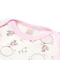 Боди с длинным рукавом, цвет розовый/зайцы, рост 80