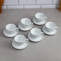 Чайный сервиз &laquo;Кармен&raquo;, 17 предметов: сливочник 350 мл, 6 чашек 200 мл, чайник 1.5 л, сахарница 300 мл, 6 блюдец, фарфор, Иран