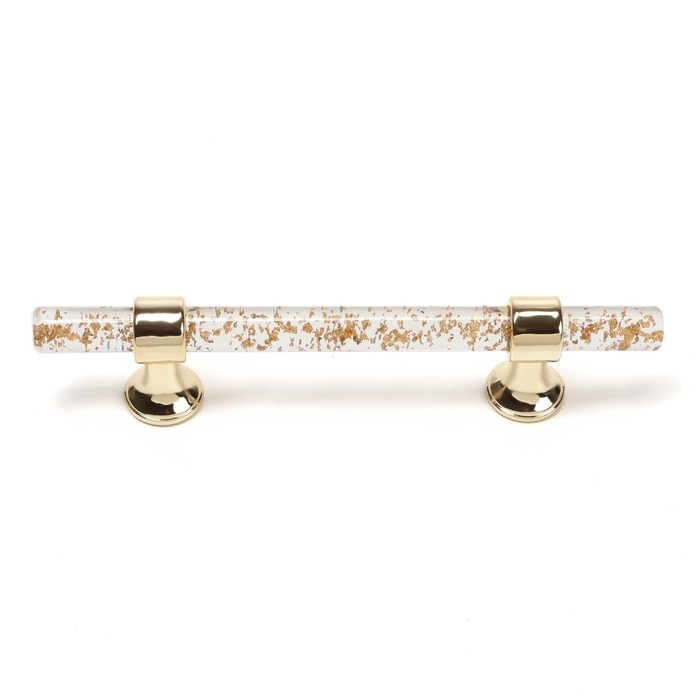 Ручка скоба CAPPIO PK106, м/о 96 мм, D=12 мм, пластик, цвет прозрачно-золотой/золото