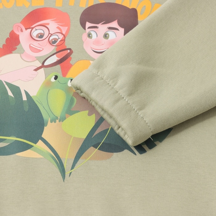 Толстовка (худи) детская MINAKU: Exclusive print, цвет оливковый, Oversize рост 104 см Толстовка (худи) детская MINAKU: Exclusive print, цвет оливковый, Oversize рост 104 см