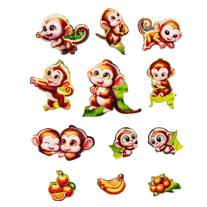 Пазл вкладыш &laquo;Обезьянка с малышами&raquo;, 14 деталей