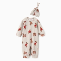 Комбинезон  с шапочкой Крошка Я "Новогодние медвежата", рост 62-68 см