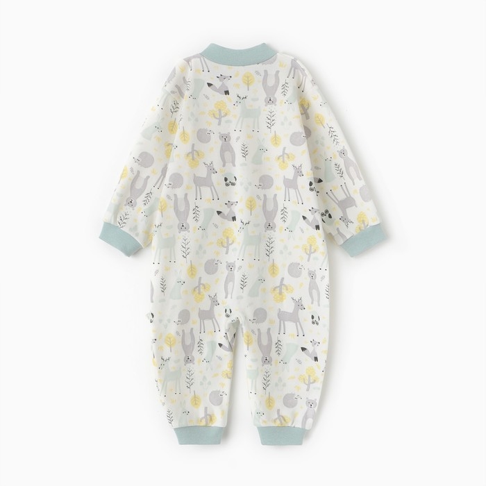 Комбинезон детский, цвет молочный/звери, рост 68 см