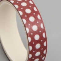 Клейкая лента бумага "Красные узоры" ширина 1 см намотка 2 м набор 5 шт