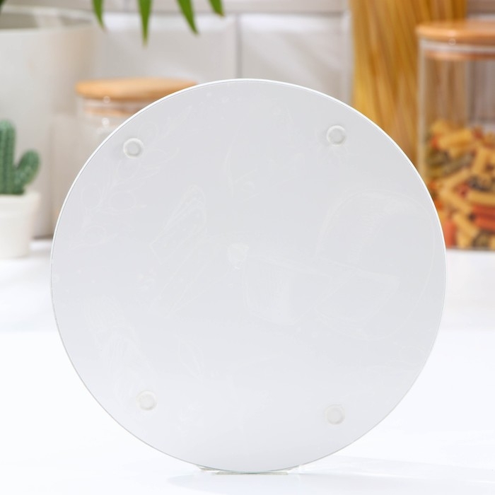 Доска разделочная стеклянная Доляна &laquo;Сырное ассорти&raquo;, d=20 см