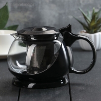 Чайник заварочный «Бетти», 800 мл, с ситечком, цвет черный Чайник заварочный «Бетти», 800 мл, с ситечком, цвет черный