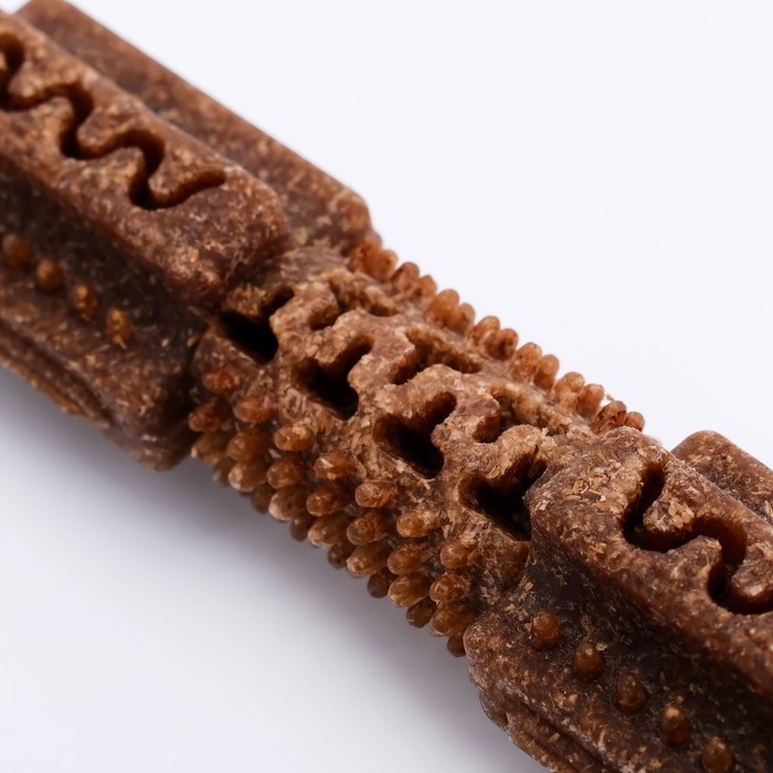 Игрушка для лакомств и сухого корма Игрушка для лакомств и сухого корма "Конструктор", TPR+Бамбук, массажная, 14 х 3,5 см