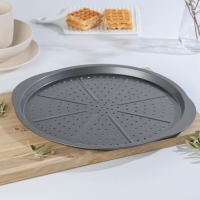 Форма для пиццы перфорированная Доляна, d=35,5 см, антипригарное покрытие Форма для пиццы перфорированная Доляна, d=35,5 см, антипригарное покрытие