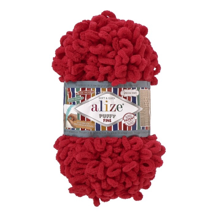 Пряжа Пряжа "Puffy fine" 100% микрополиэстер 14,5м/100г (56 красный)