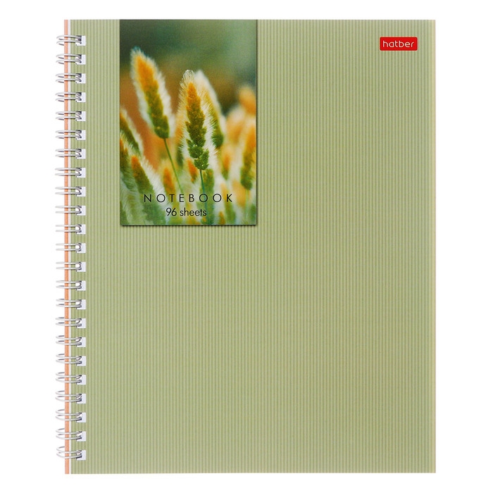 Тетрадь 96 листов в клетку на гребне Тетрадь 96 листов в клетку на гребне "Прикосновение к природе", обложка мелованный картон, матовая ламинация, блок 65 г/м2, МИКС