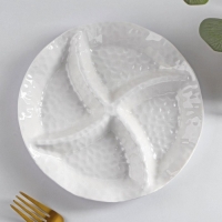 Менажница керамическая 4 ячейки &laquo;Воздушность&raquo;, 19&times;3 см, цвет белый