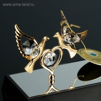 Ручка на подставке «Голуби», 16×6×19 см, с кристаллами Ручка на подставке «Голуби», 16×6×19 см, с кристаллами