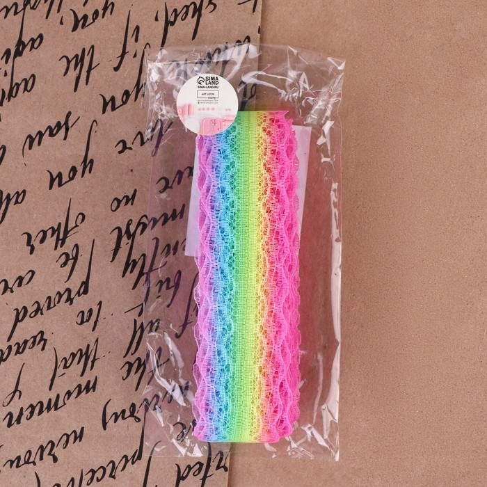 Кружево капроновое &laquo;Радуга нежная&raquo;, 28 мм &times; 10 &plusmn; 1 м, цвет разноцветный №2