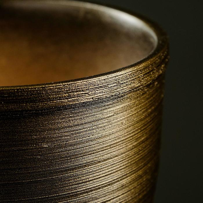 Горшок цветочный Горшок цветочный "Черное золото" с поддоном, 1,8л