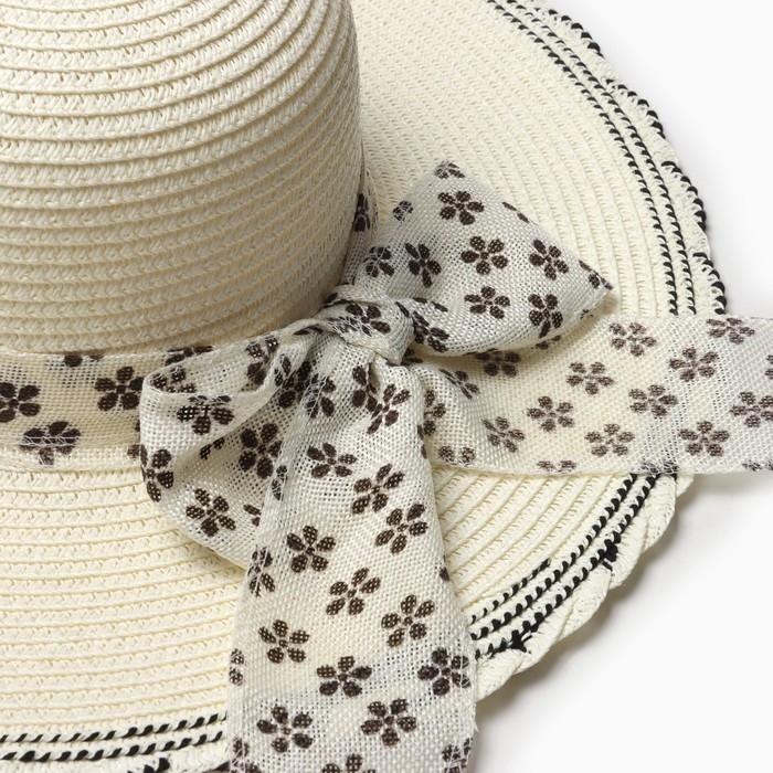 Шляпа женская MINAKU, цв. молочный, р-р 58 Шляпа женская MINAKU, цв. молочный, р-р 58