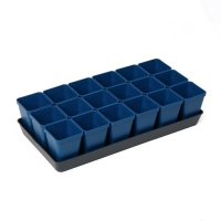 Набор для рассады: стаканы по 200 мл (18 шт.), поддон 36,5 &times; 17 см, цвет МИКС, Greengo