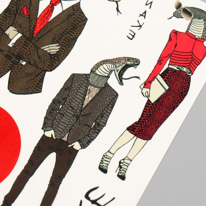 Новогодня татуировка на тело Новогодня татуировка на тело "Змея в костюме" 10х15 см