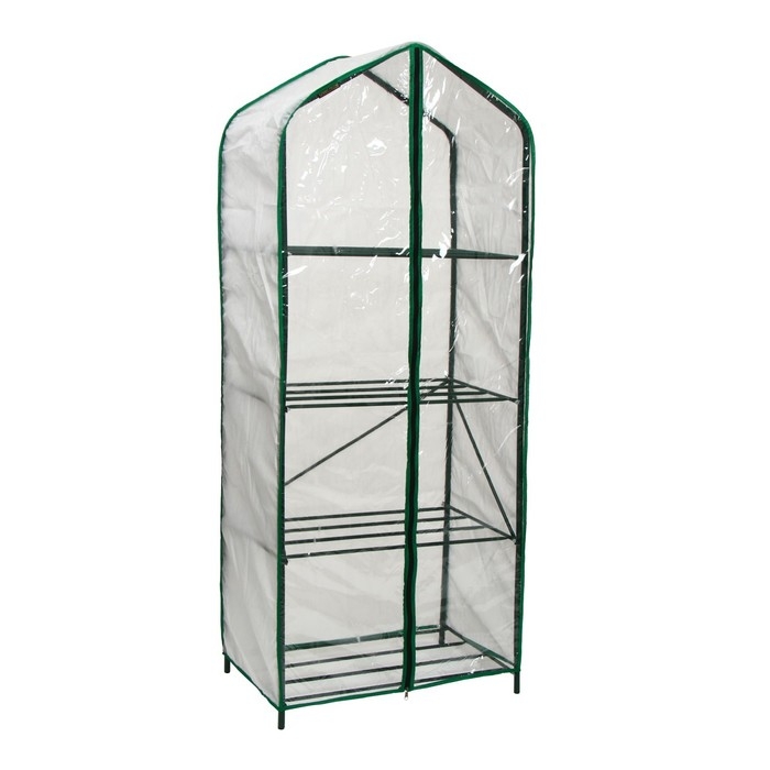 Парник-стеллаж, 4 полки, 160 &times; 65 &times; 40 см, металлический каркас d = 16 мм, чехол из спанбонда 60 г/м&sup2;