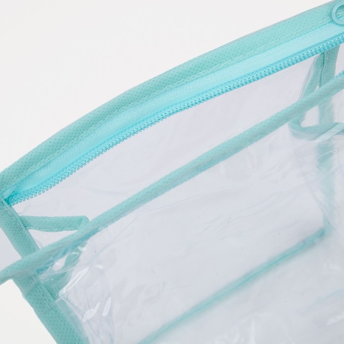 Косметичка на молнии, цвет зелёный/прозрачный Косметичка на молнии, цвет зелёный/прозрачный