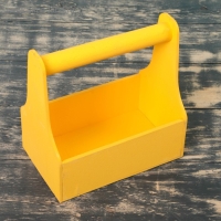 Кашпо деревянное 20&times;12.5&times;20 см Стелла Моно, с ручкой, жёлтый Дарим Красиво