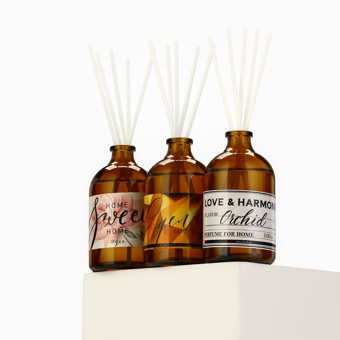 Диффузор ароматический палочки, ароматизатор для дома &laquo;Аромадиффузор: Love and harmony&raquo;,аромат орхидея, 100 мл.