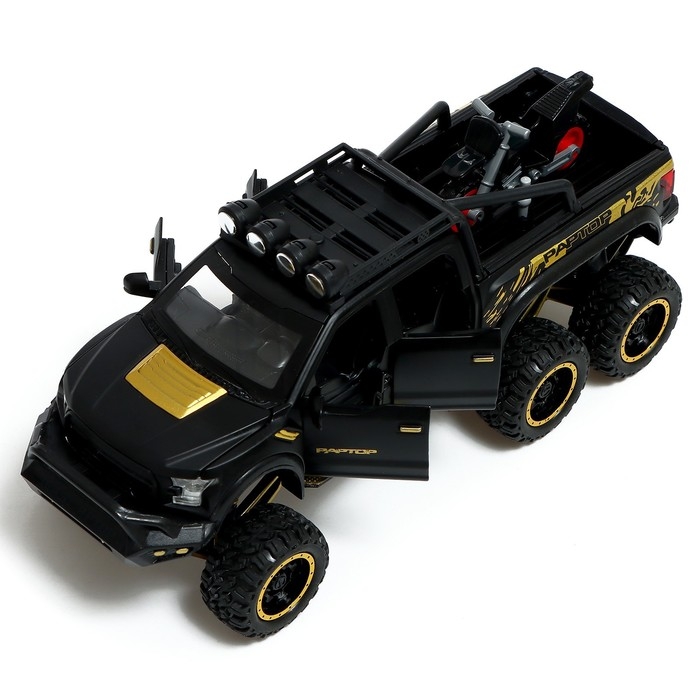 Джип металлический, 1:24, инерционный, открываются двери, капот, багажник, цвет чёрный Джип металлический, 1:24, инерционный, открываются двери, капот, багажник, цвет чёрный