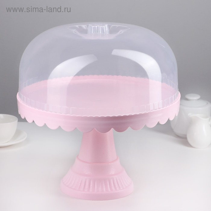 Тортовница с крышкой, 32,5&times;32,5&times;34 см, цвет МИКС