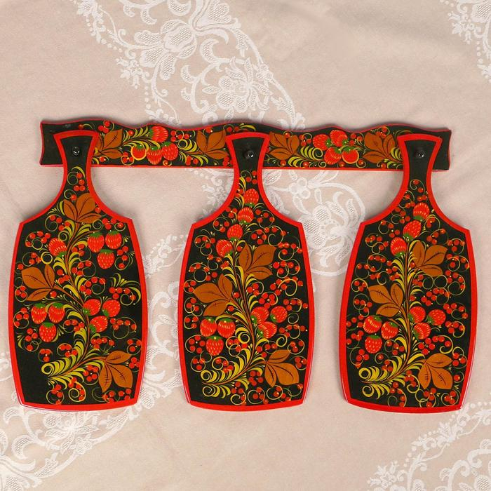 Набор Доски 3 шт и держатель 48&times;33&times;1 см хохлома