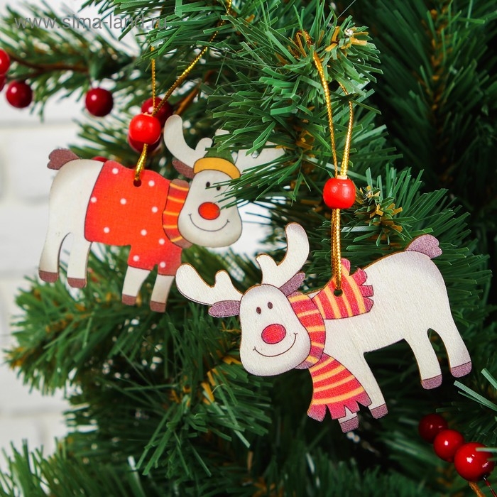 Подвеска новогодняя &laquo;Счастливый олень&raquo;, МИКС