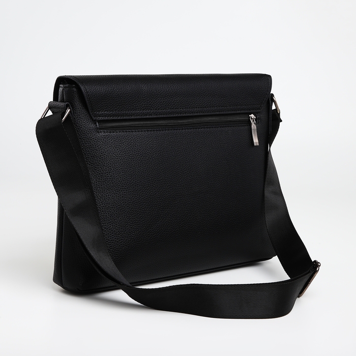 Сумка мужская деловая TEXTURA, 3 наружных кармана, цвет чёрный Сумка мужская деловая TEXTURA, 3 наружных кармана, цвет чёрный