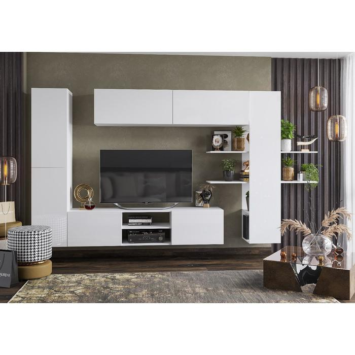 Гостиная Порту, Белый глянец/Белый глянец Гостиная Порту, Белый глянец/Белый глянец