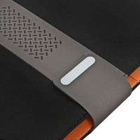 Органайзер на кольцах А5, 80 листов, кожзам, линия, с хлястиком, черный