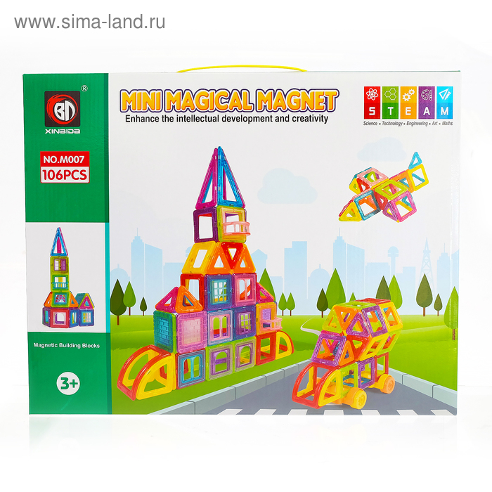 Конструктор магнитный &laquo;Мини магический магнит&raquo;, 106 деталей