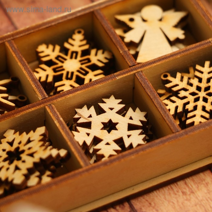 Набор заготовок для творчества &laquo;Снежинки&raquo;, 6 видов, 24 шт, размер 3х3 см