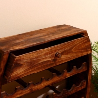 Подставка для бутылок "БарБали" 80х25х80 см, дерево албезия, коричневый