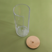 Органайзер для ватных дисков, с крышкой, d = 6,5 &times; 18 см, в картонной коробке, цвет прозрачный/коричневый