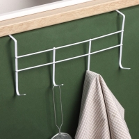 Вешалка на дверь на 4 крючка Доляна &laquo;Моно&raquo;, 34,5&times;8,5&times;16 см, цвет белый