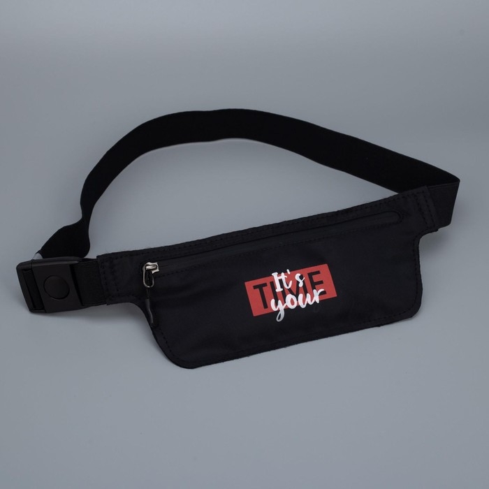 Сумка поясная для бега it‘s your time на молнии, цвет чёрный Сумка поясная для бега it‘s your time на молнии, цвет чёрный