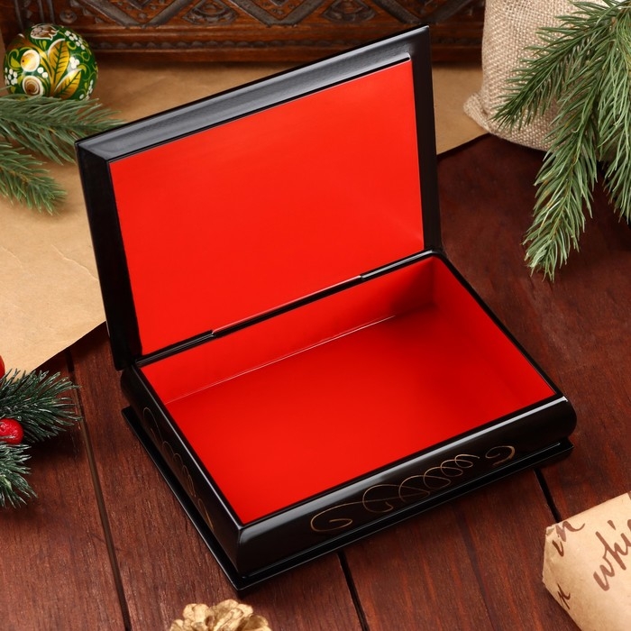 Шкатулка &laquo;Снегири в окне&raquo;, 10&times;14 см, лаковая миниатюра