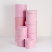 Набор круглых коробок 9 в 1 Пудра,23х23 - 13-13 см Набор круглых коробок 9 в 1 Пудра,23х23 - 13-13 см