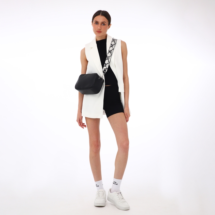 Сумка женская кросс-боди на молнии TEXTURA, маленький размер, цвет чёрный Сумка женская кросс-боди на молнии TEXTURA, маленький размер, цвет чёрный