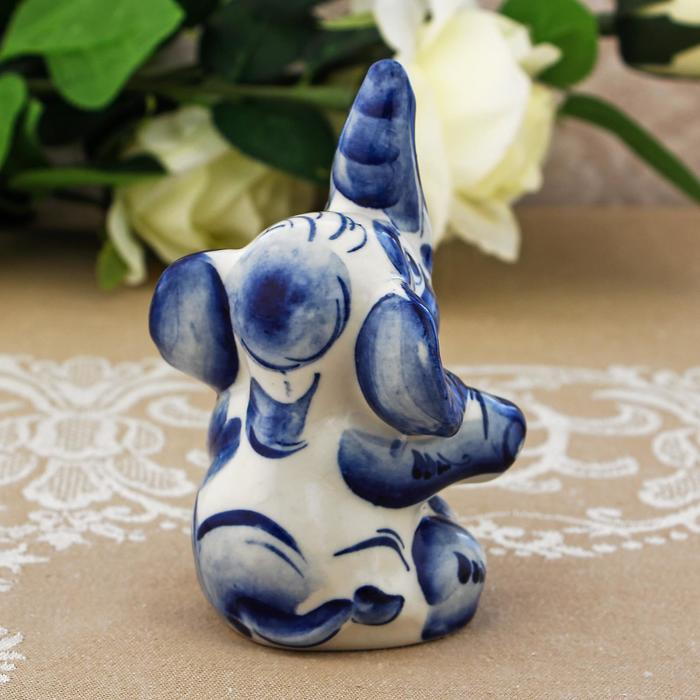 Сувенир &laquo;Слон циркач&raquo;, 13 см, гжель