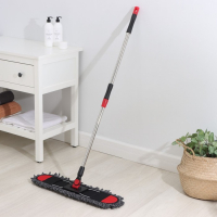 Швабра для мытья пола Доляна, плоская, микрофибра букли, железный флаундер, телескопическая стальная ручка, 62&times;13&times;84(130) см