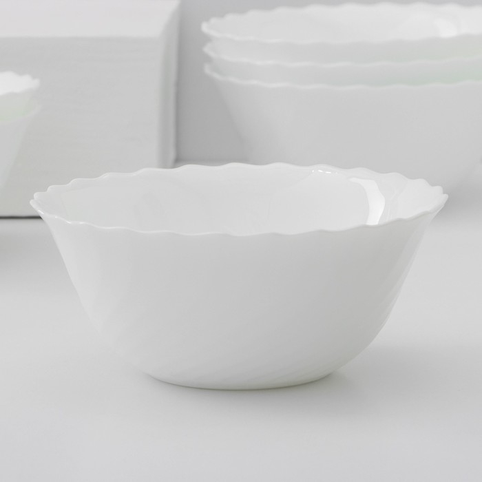 Набор салатников Luminarc Trianon, d=18 см, стеклокерамика, 6 шт, цвет белый