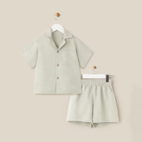 Костюм детский домашний (рубашка и шорты) SL HOME р 30 (98-104), светло-зеленый